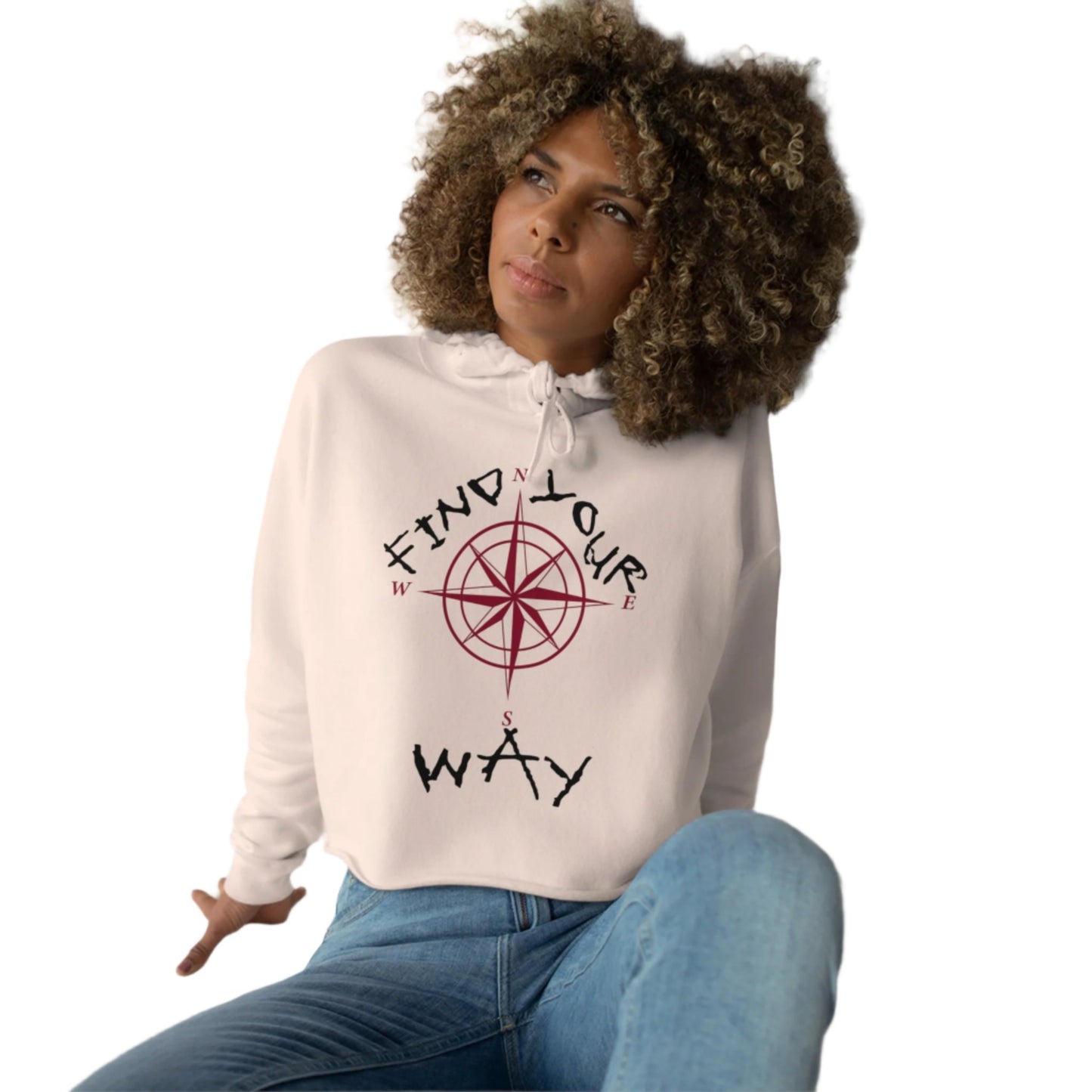 IR Find Your Way Crop Hoodie (POD) - Imperfect Reflectionz