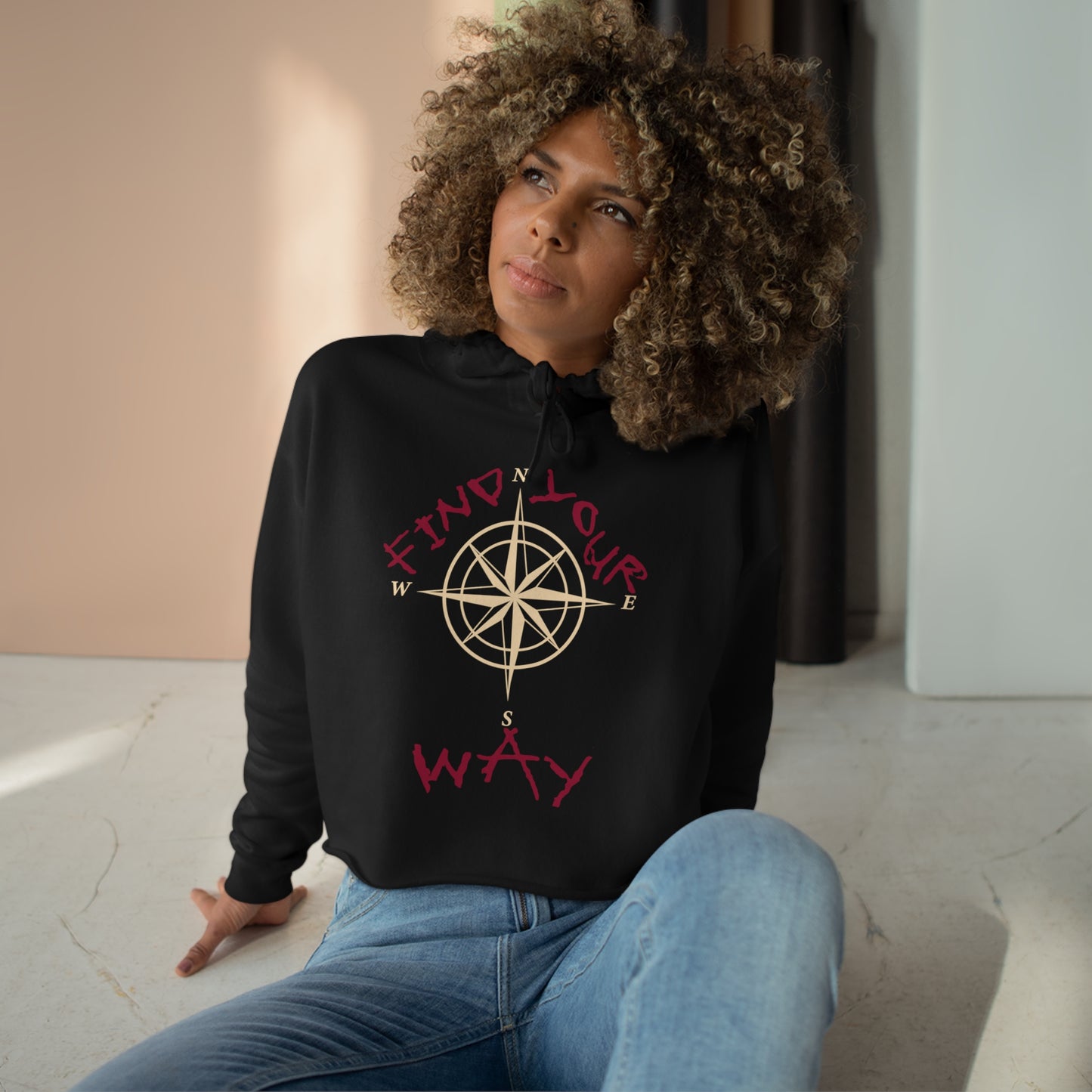 IR Find Your Way Crop Hoodie (POD) - Imperfect Reflectionz