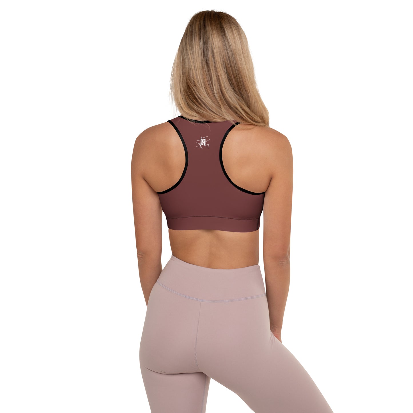 IR Padded Sports Bra Maroon With Blk Trim