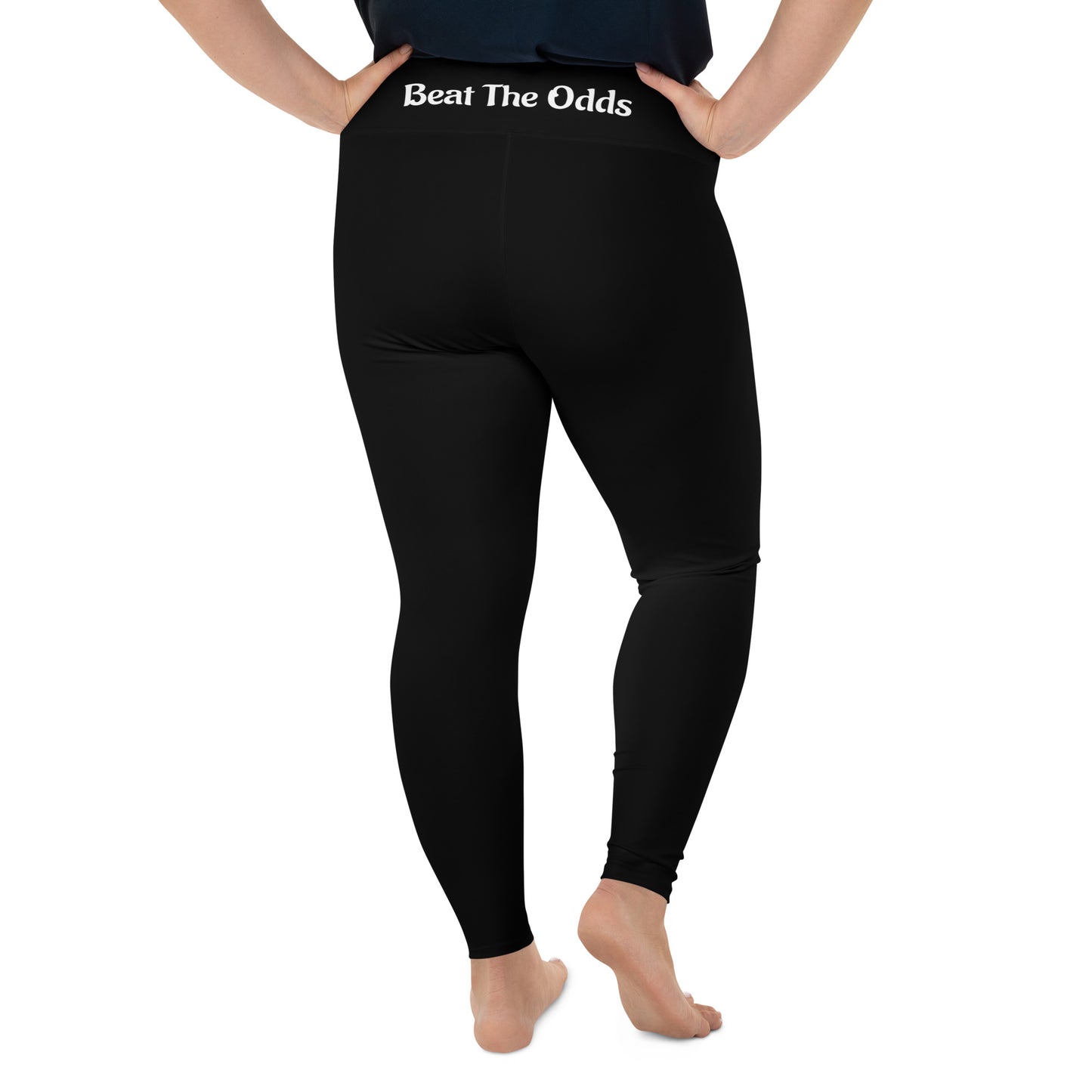 IR Plus Size Black Leggings with small logo / I Matter - Beat the odds