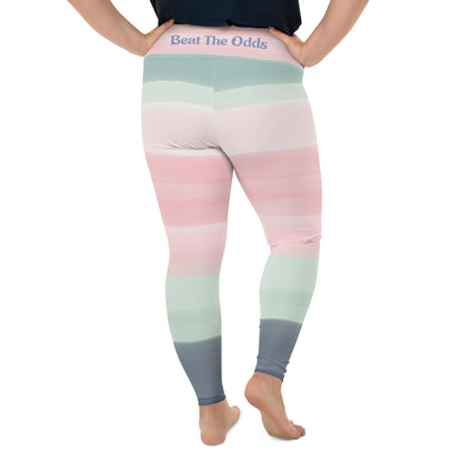 Leggings IR Plus Size Leggings aquarela com logotipo pequeno / I Matter - Beat the odds (POD)