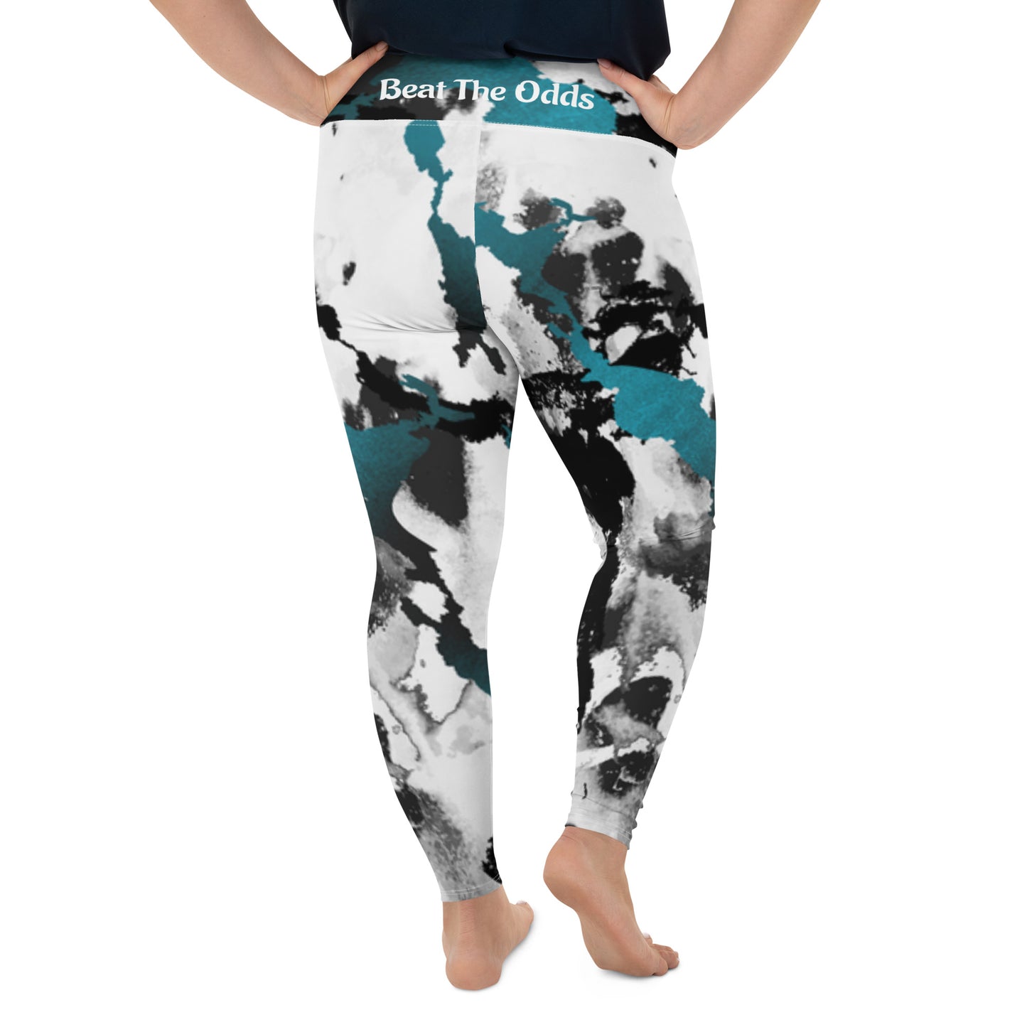 IR Plus Size Leggings- Abstract with small logo / I Matter - Beat the odds