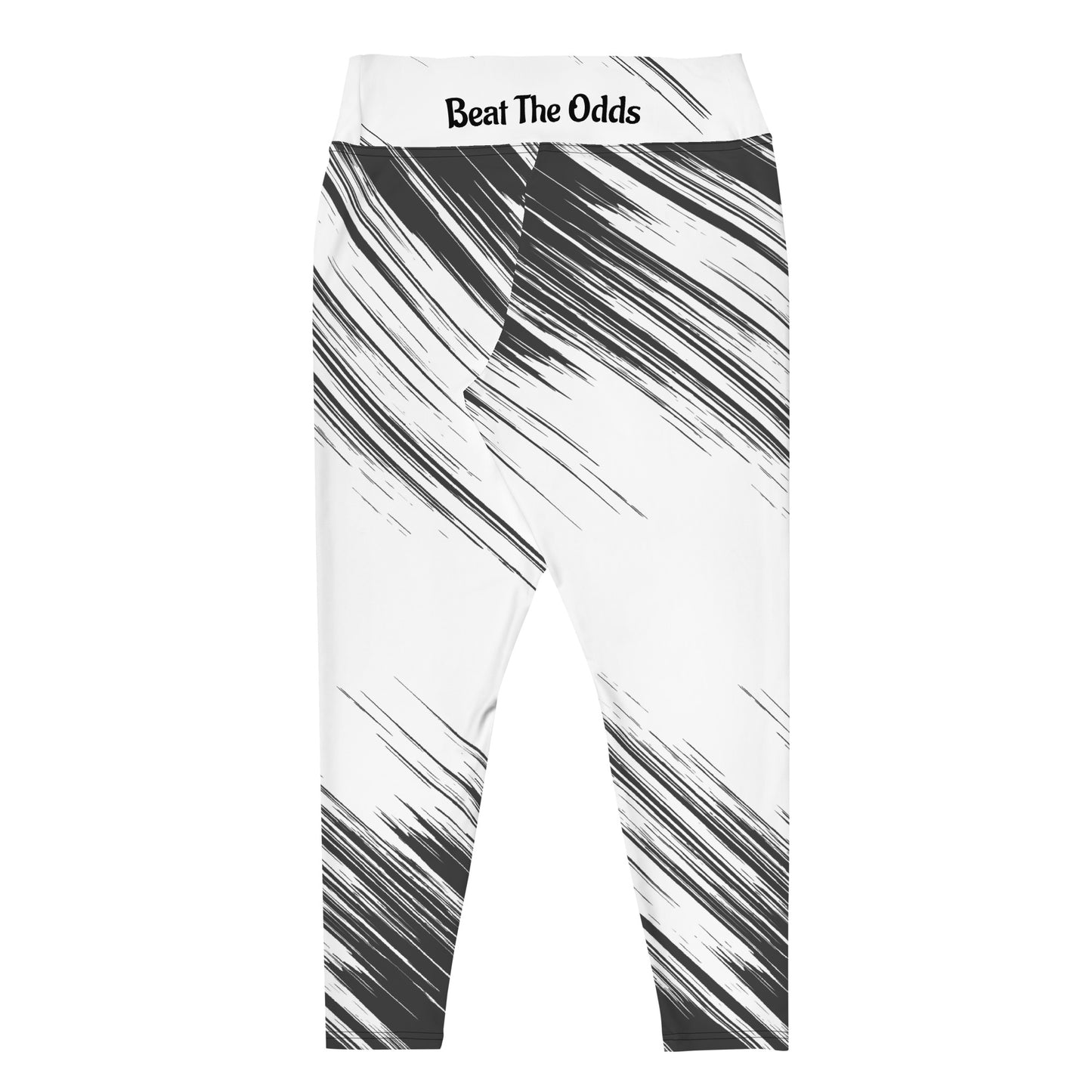 Leggings IR Plus Size Blanco/Negro abstracto con logo pequeño / I Matter - Beat the odds (POD)