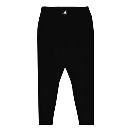 Leggings IR Tallas Grandes Negro con logo en la cintura (POD)