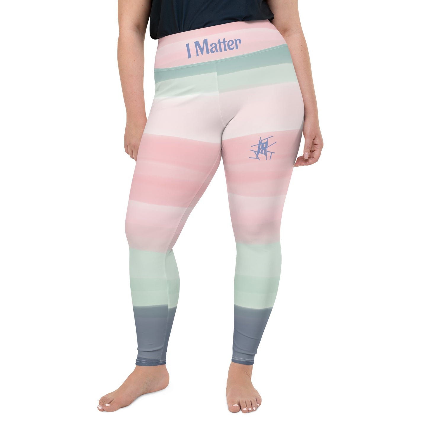 IR Plus Size Leggings Leggings de acuarela con logo pequeño / I Matter - Beat the odds (POD)