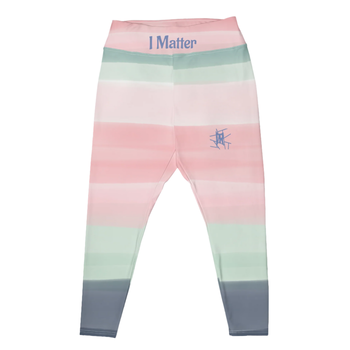 Leggings IR Plus Size Leggings aquarela com logotipo pequeno / I Matter - Beat the odds (POD)