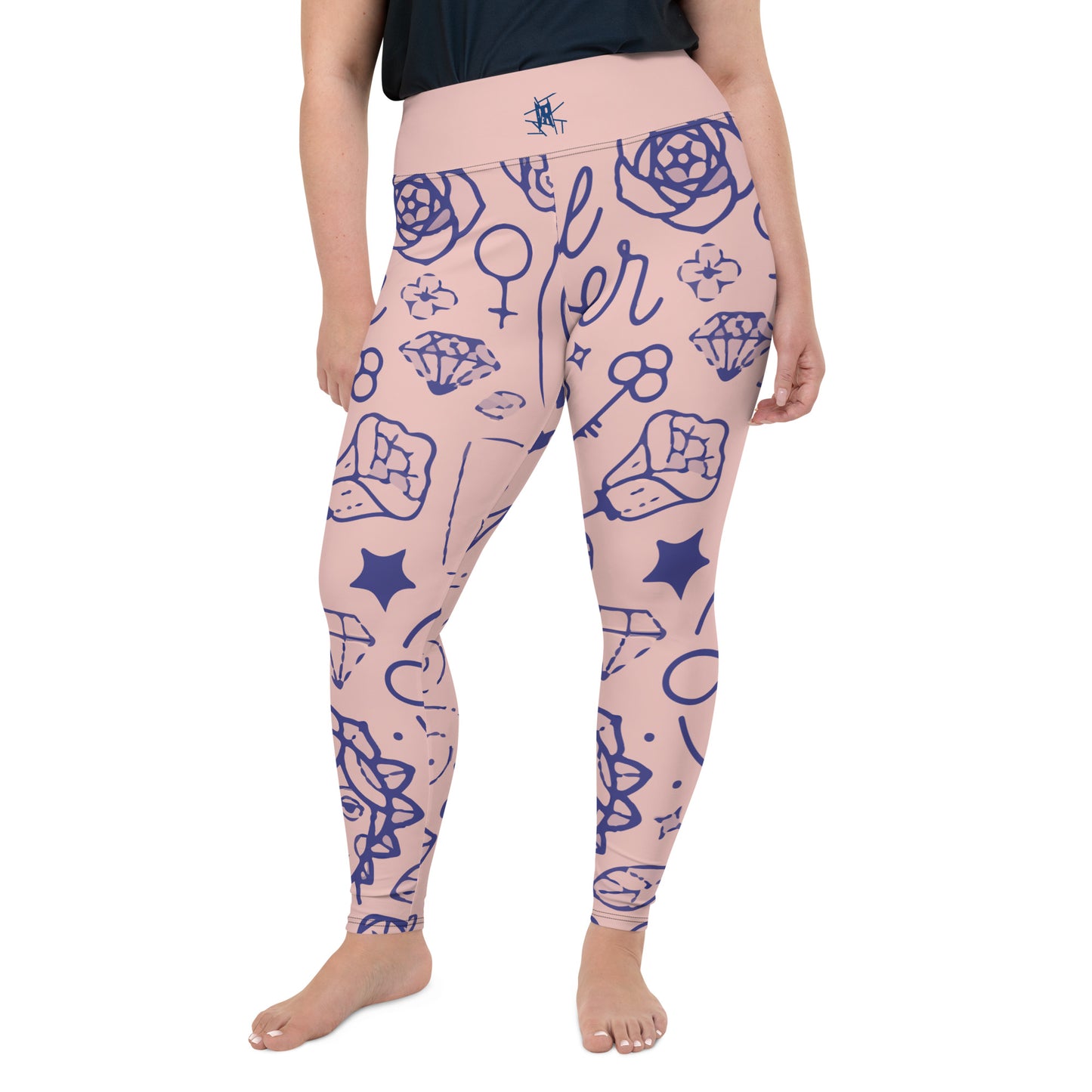 Leggings IR Plus Size Rosa Girl Power com logo na cintura (POD)