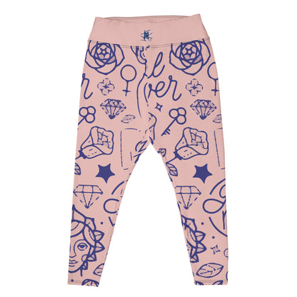 Leggings IR Plus Size Rosa Girl Power com logo na cintura (POD)