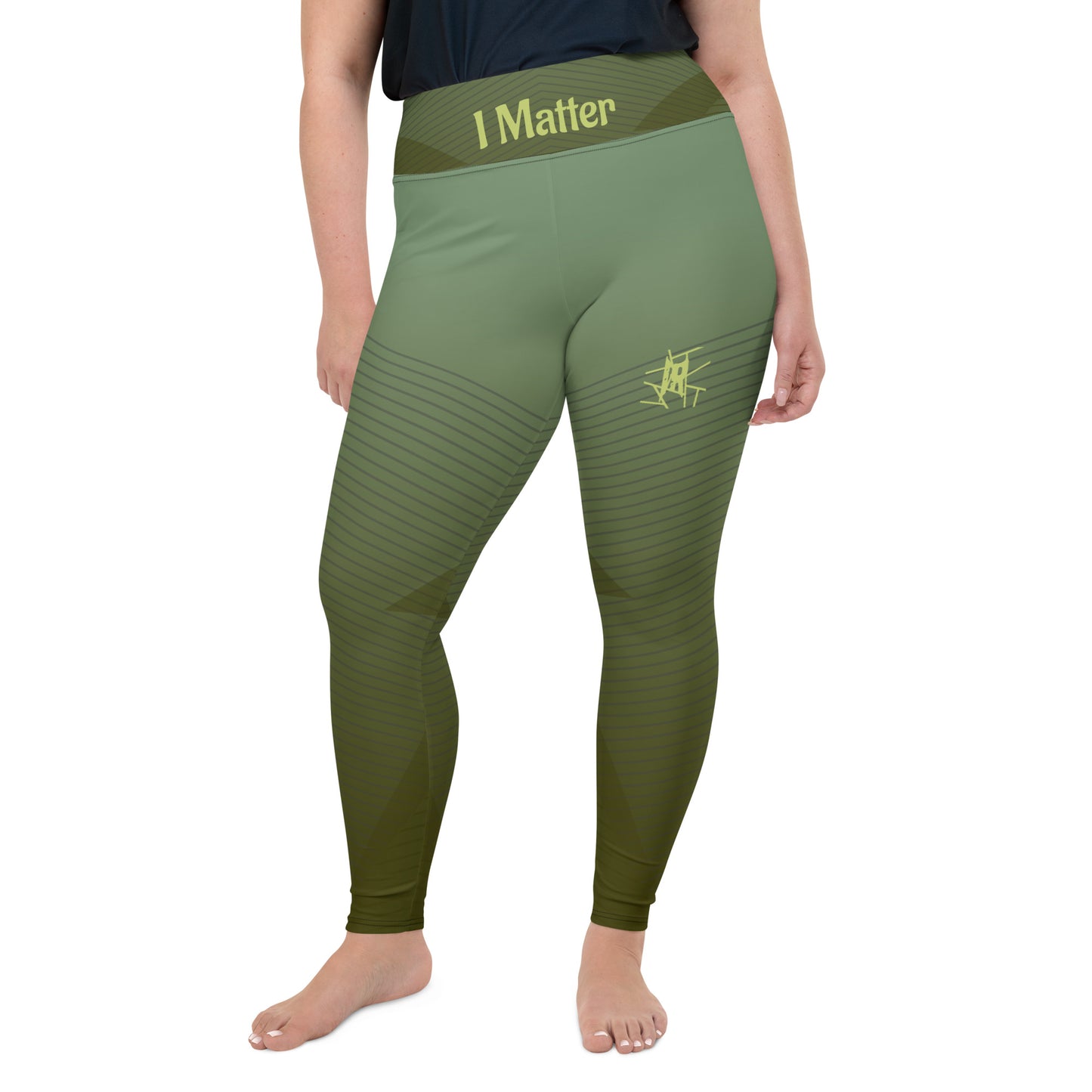 IR Plus Size Verde geométrico com logotipo pequeno / I Matter - Beat the odds (POD)