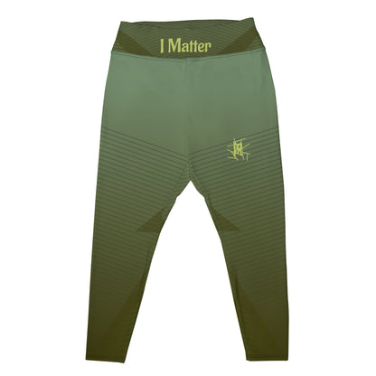 IR Plus Size Geometric green with small logo / I Matter - Beat the odds