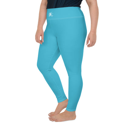 Leggings IR Tallas Grandes Summer Sky Blue con logo en la cintura (POD)