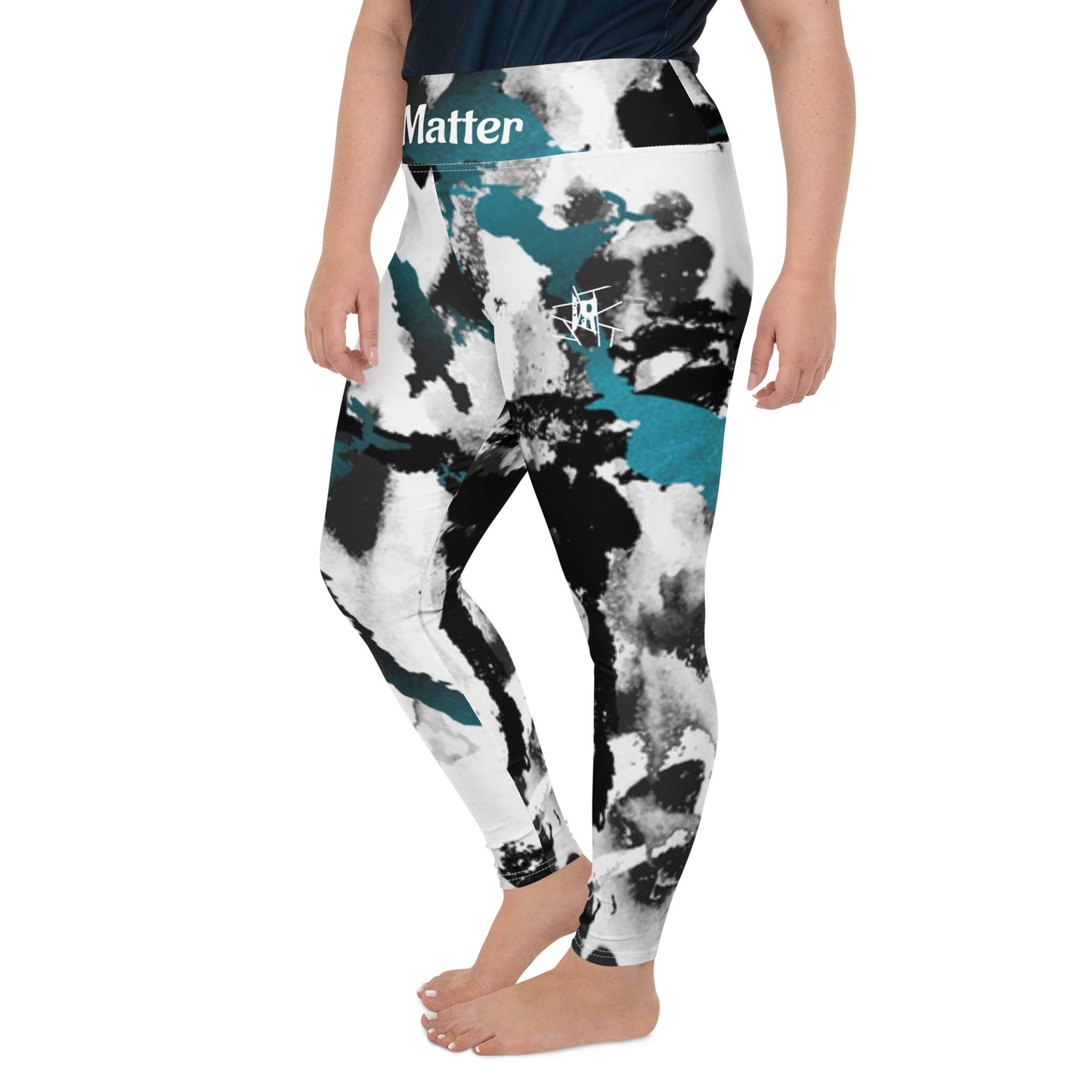 Leggings IR Plus Size - Abstrato com logotipo pequeno / I Matter - Beat the odds (POD)