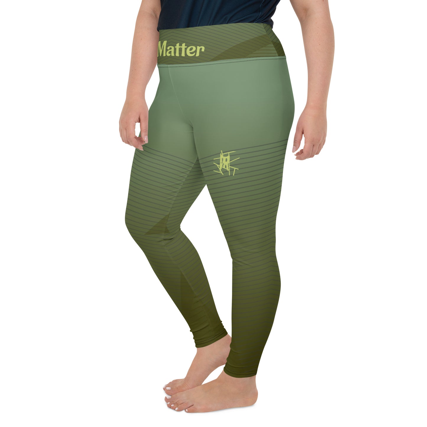 IR Plus Size Verde geométrico com logotipo pequeno / I Matter - Beat the odds (POD)