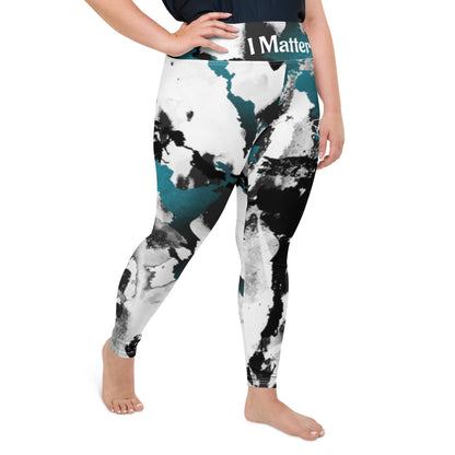 Leggings IR Plus Size- Abstracto con logo pequeño / I Matter - Beat the odds (POD)