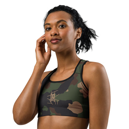 IR Camo Sports bra with Wht or Blk Trim