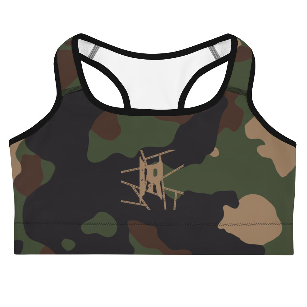 IR Camo Sports bra with Wht or Blk Trim