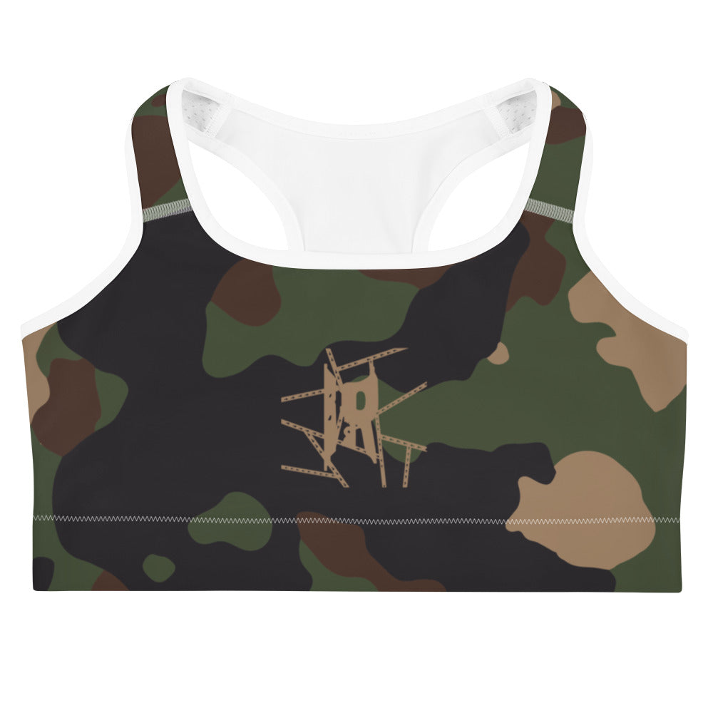 IR Camo Sports bra with Wht or Blk Trim