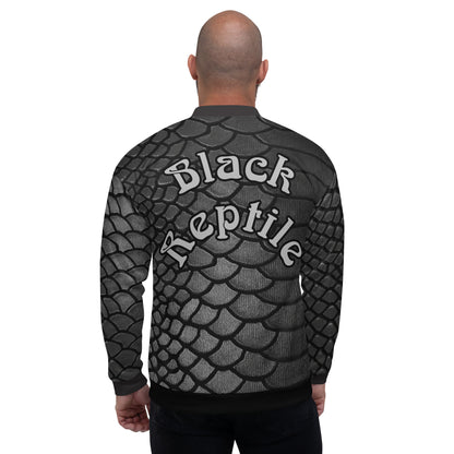 IR Unisex Bomber Jacket- Black Reptile (POD) - Imperfect Reflectionz