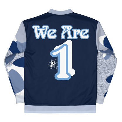 IR Unisex Bomber Jacket- Navy/Blue Camo We Are One (POD) - Imperfect Reflectionz