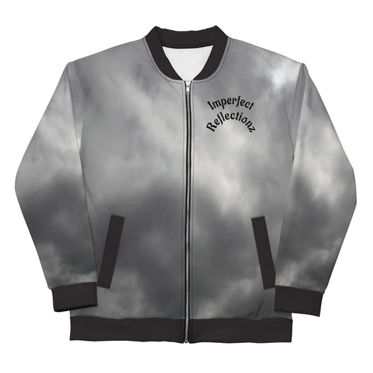 IR Unisex Bomber Jacket- Grey Cloud Angel Wings (POD) - Imperfect Reflectionz