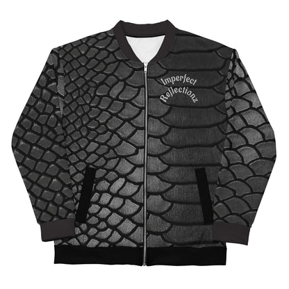 IR Unisex Bomber Jacket- Black Reptile (POD) - Imperfect Reflectionz