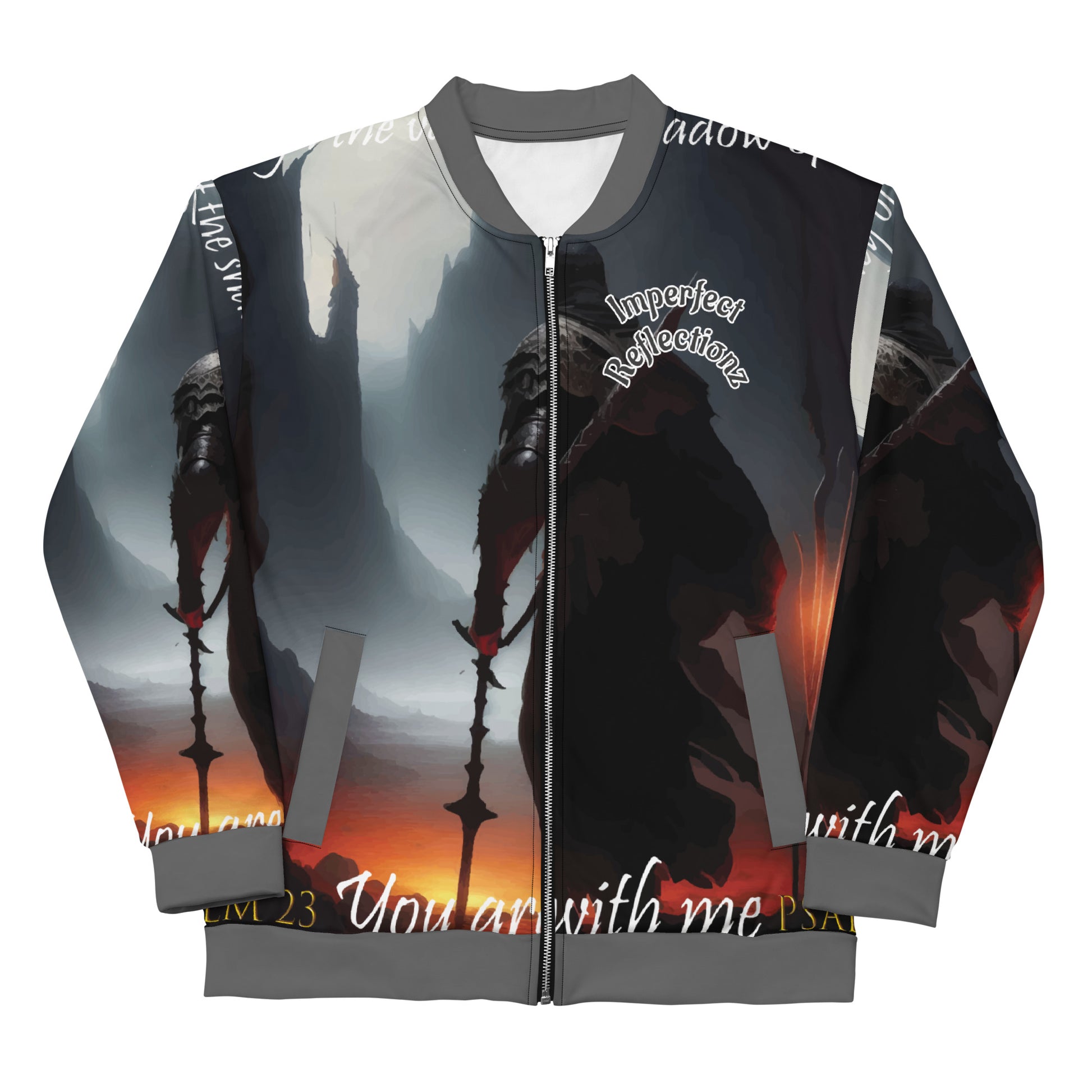 IR Unisex Bomber Jacket- Walk With Me Psalm 23 (POD) - Imperfect Reflectionz