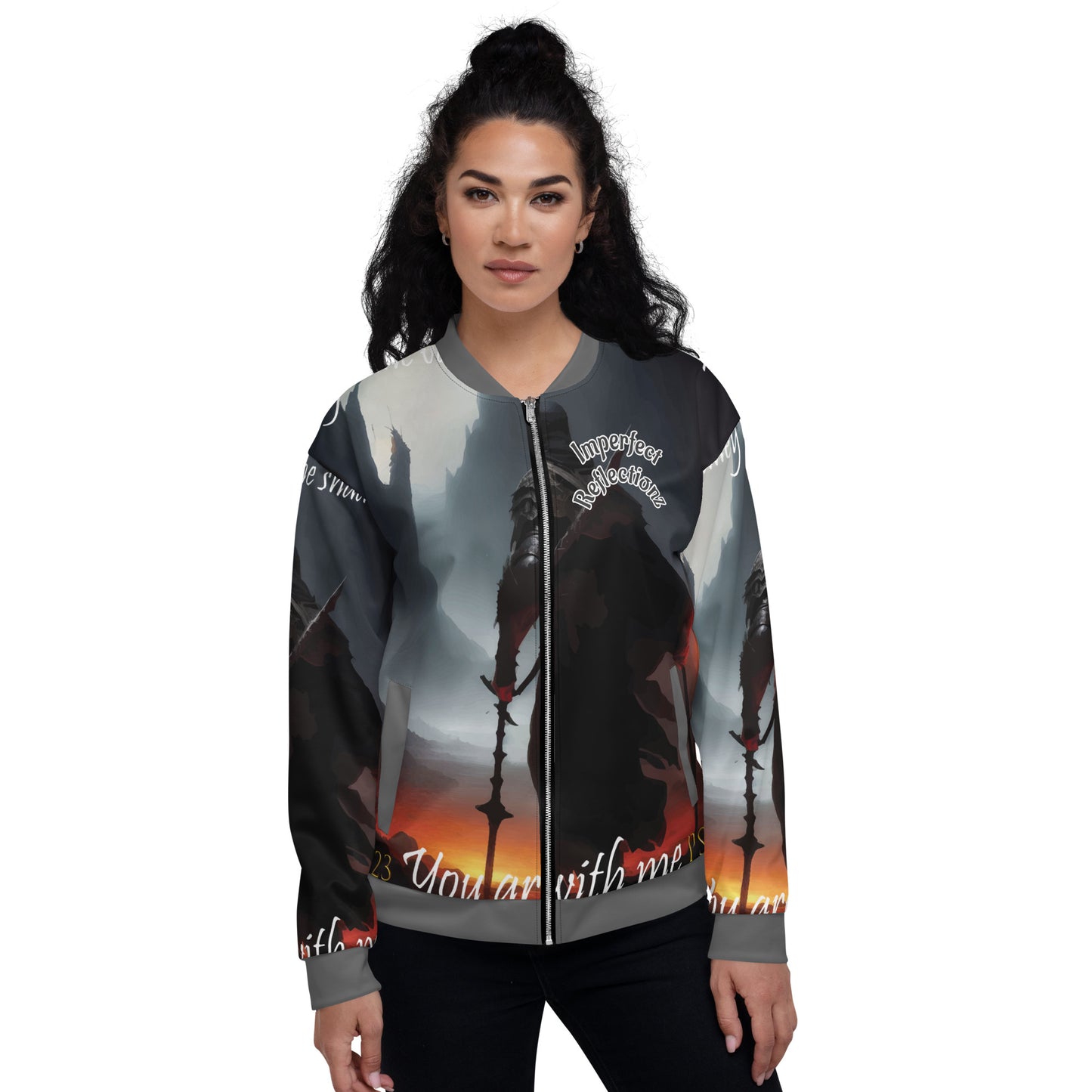 IR Unisex Bomber Jacket- Walk With Me Psalm 23 (POD) - Imperfect Reflectionz