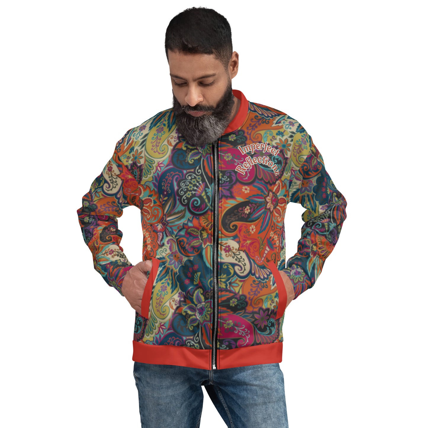 IR Unisex Bomber Jacket Floral Multi-Color Print (POD) - Imperfect Reflectionz