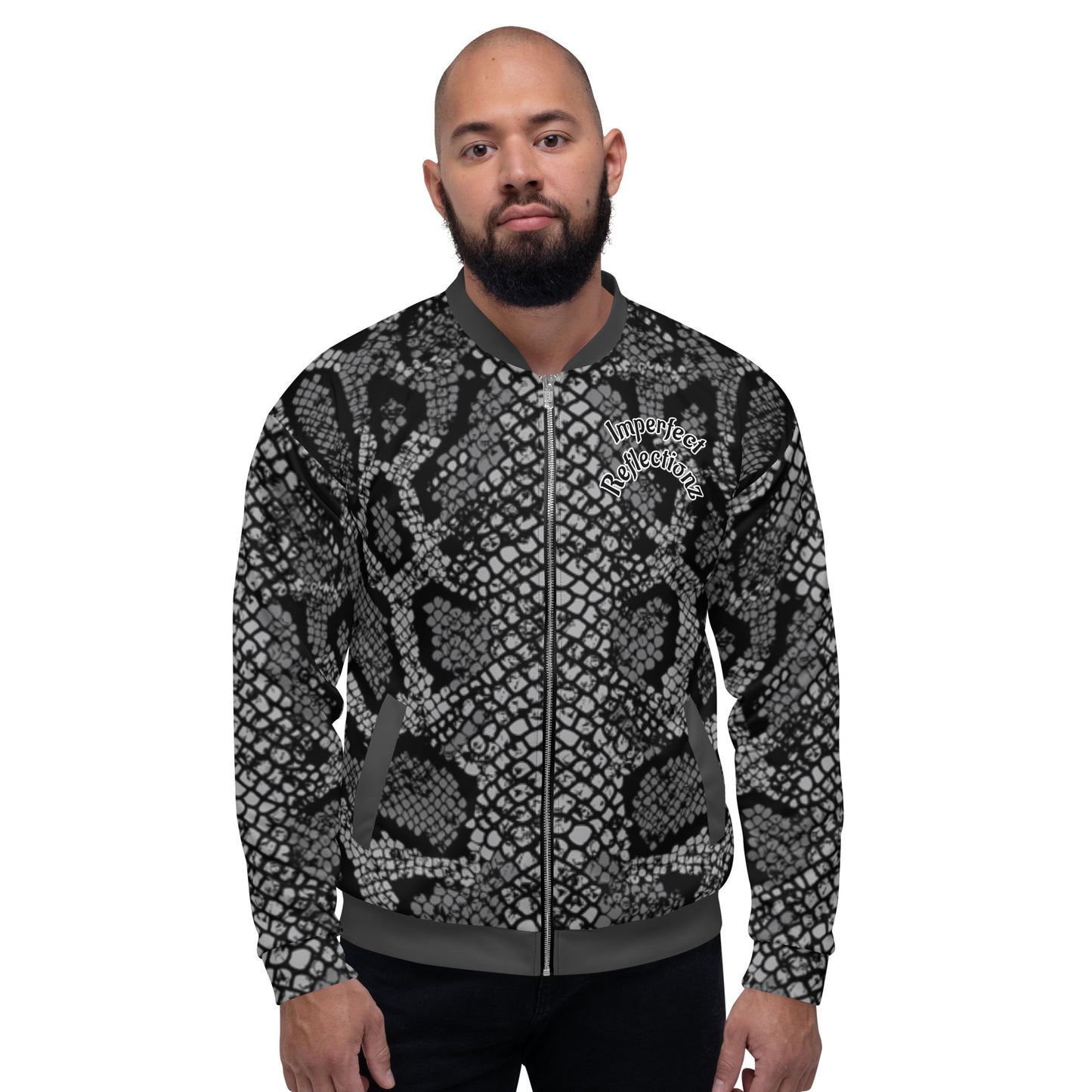 IR Unisex Bomber Jacket SnakeSkin Print (POD) - Imperfect Reflectionz