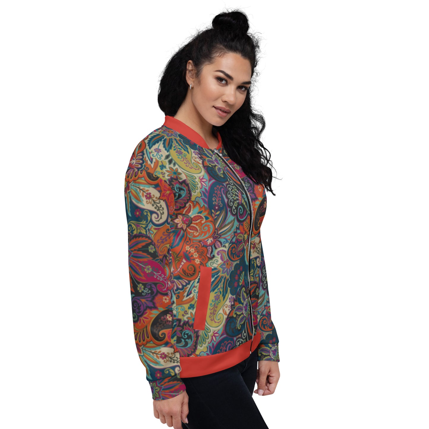 IR Unisex Bomber Jacket Floral Multi-Color Print (POD) - Imperfect Reflectionz