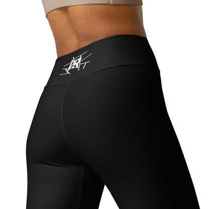 Leggings IR de talle medio Negro con logo en la cintura (POD)