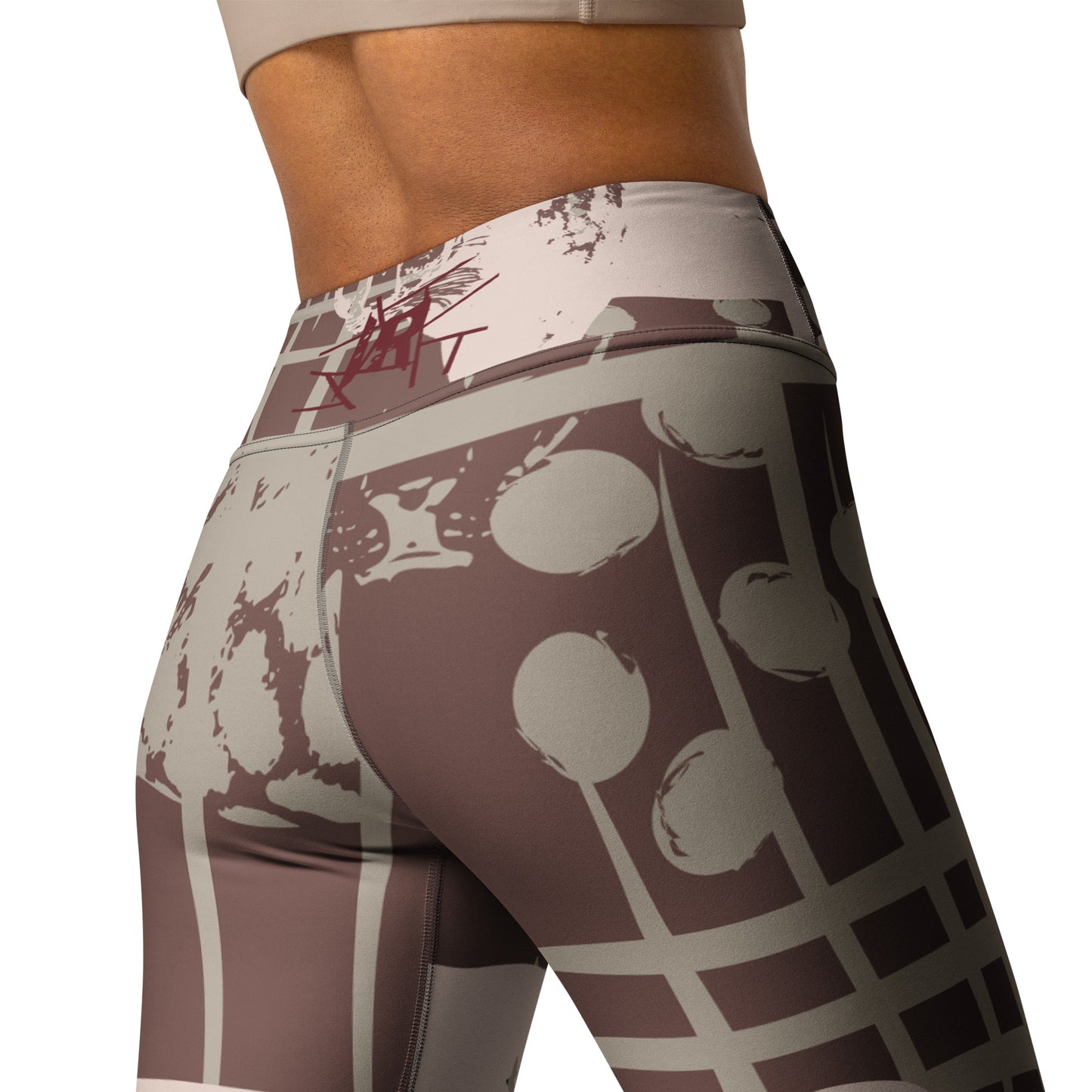 IR Mid Waisted Leggings Sahara abstract with waist logo (POD)