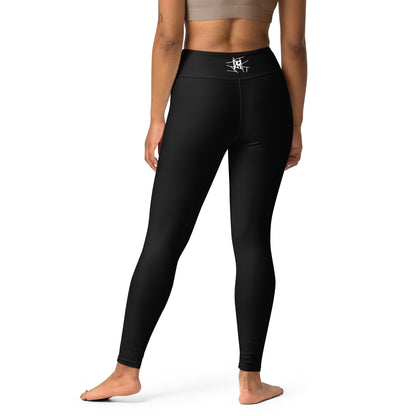 Leggings IR de talle medio Negro con logo en la cintura (POD)