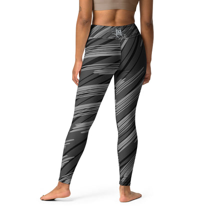 IR Mid Waisted Leggings Abstract Black/Grey with waist logo