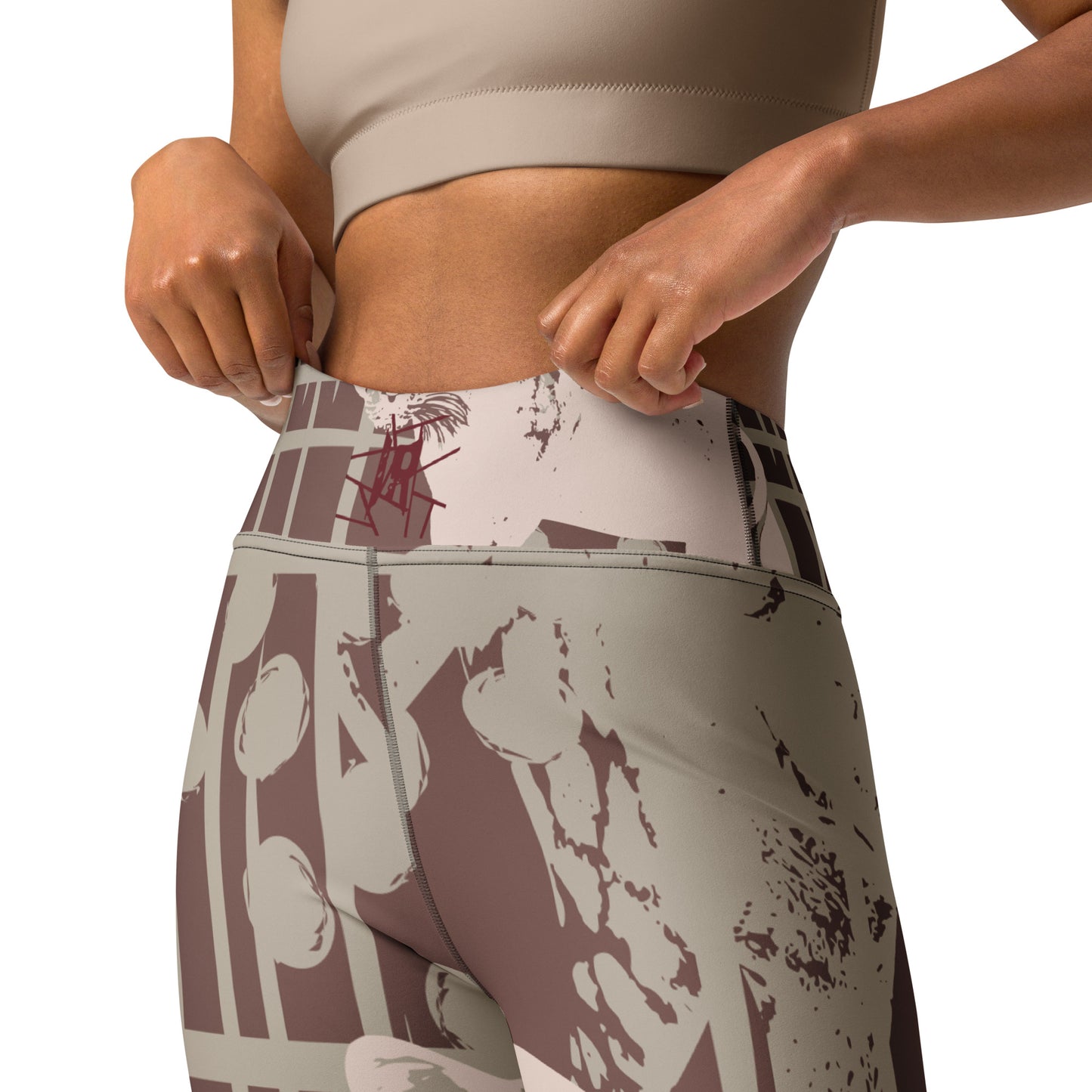 IR Mid Waisted Leggings Sahara abstract with waist logo (POD)