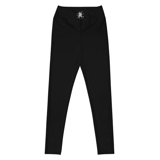 Leggings IR de talle medio Negro con logo en la cintura (POD)