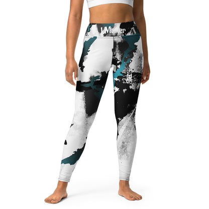 IR Mid Waisted Leggings- Abstract with small logo / I Matter - Beat the odds