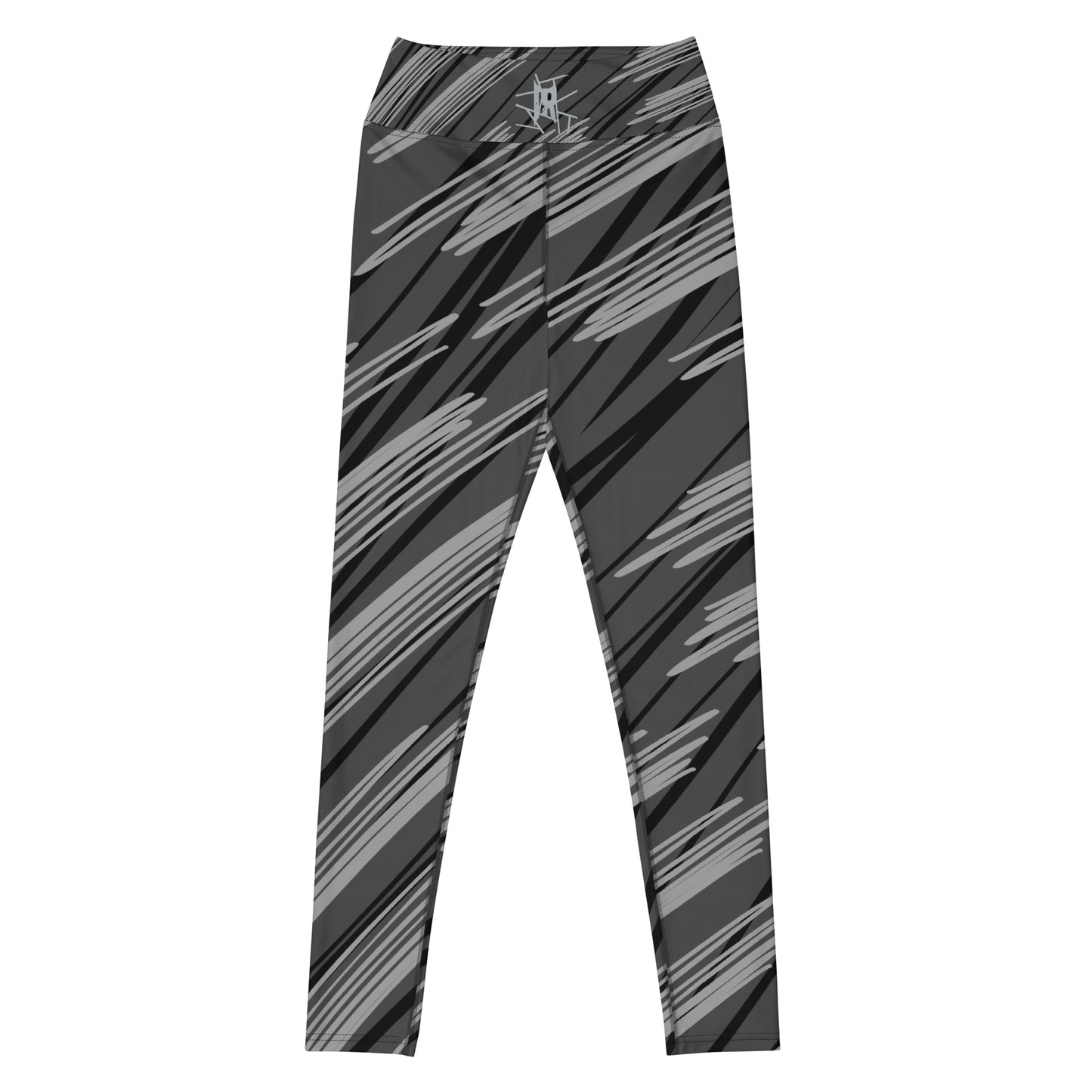 IR Mid Waisted Leggings Abstract Black/Grey with waist logo