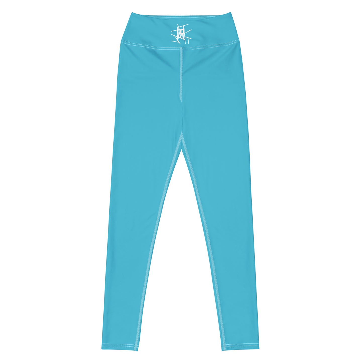 IR Mid Waisted Leggings Summer Sky Blue with waist logo