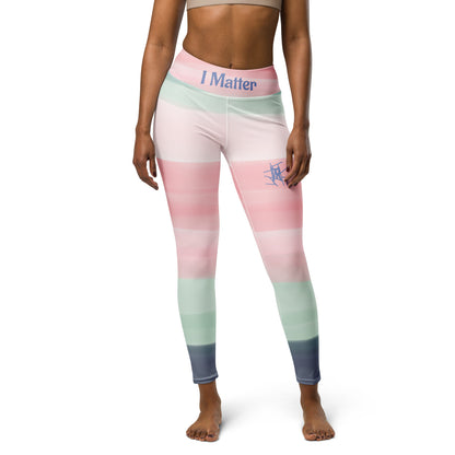 IR Mid Waisted Watercolor Leggings with small logo / I Matter - Beat the odds