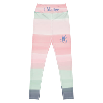 Leggings IR de cintura media en acuarela con logo pequeño / I Matter - Beat the odds (POD)