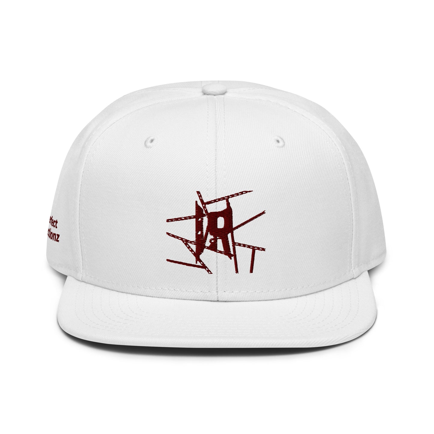 IR Snapback Hat with burgundy logo (POD) - Imperfect Reflectionz