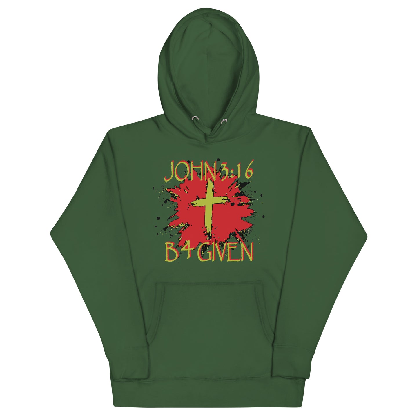 IR Juan 3:16 B 4 Sudadera con capucha unisex dada (POD)