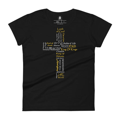 In Jesus Names Women's Premium Black Tee