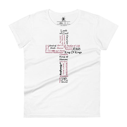 In Jesus Names Women's Premium White Tee